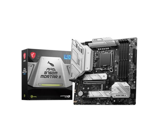 MAG B760M MORTAR II mATX LGA1700 4DDR5 PCI-Ex16 PCI-Ex4 3M.2 4SATA3 USB3.2 Gen2x Wi-Fi 6E 2,5G Ethernet