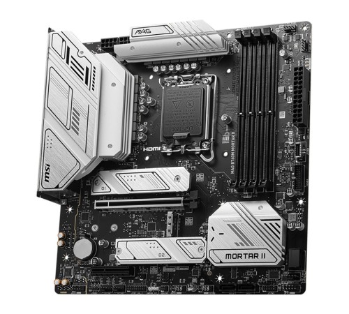MAG B760M MORTAR II mATX LGA1700 4DDR5 PCI-Ex16 PCI-Ex4 3M.2 4SATA3 USB3.2 Gen2x Wi-Fi 6E 2,5G Ethernet