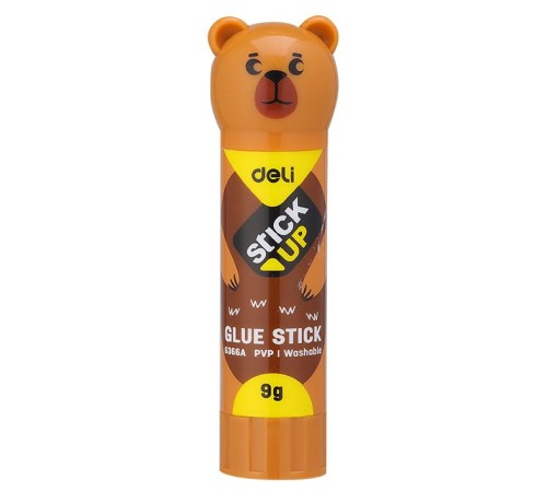Клей-карандаш Deli E6366A 9гр корп.ассорти ПВП дисплей картонный детский Stick UP