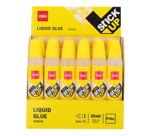 Клей жидкий Deli EA21310 35мл корп.желтый прозрачный с двумя аппликаторами Stick UP