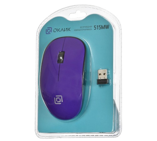 Мышь Оклик 515MW черный/пурпурный оптическая (1200dpi) беспроводная USB (3but) Мышь Оклик 515MW черный/пурпурный оптическая (1200dpi) беспроводная USB (3but)