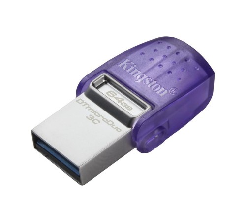 Флеш Диск Kingston 64Gb DataTraveler microDuo 3C DTDUO3CG3/64GB USB3.0 фиолетовый