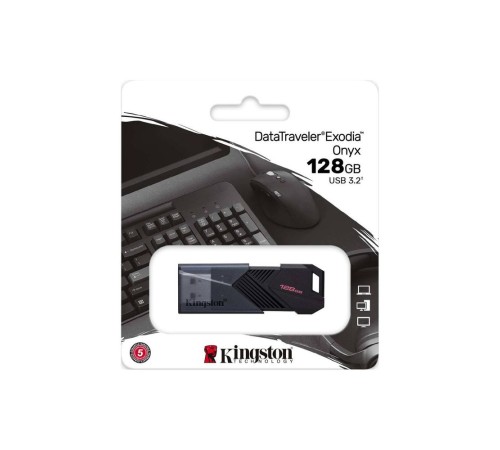 Флешка USB Kingston DataTraveler Exodia Onyx DTXON/128GB 128ГБ, USB3.2, черный