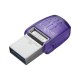 Флеш Диск Kingston 128Gb DataTraveler microDuo 3C DTDUO3CG3/128GB USB3.0 фиолетовый