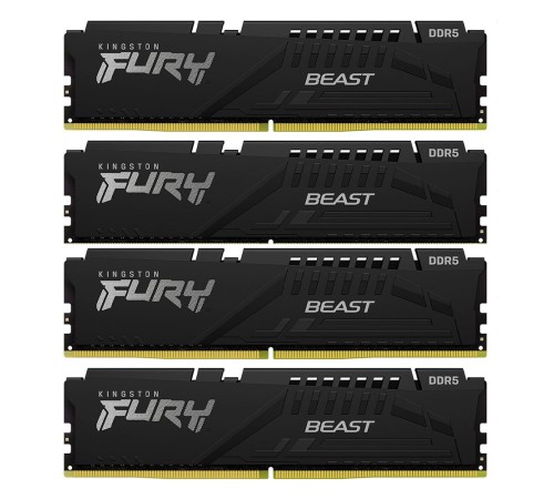 Модуль памяти Kingston 128GB DDR5 5600MHz DIMM FURY Beast Black (4х32gb), CL40