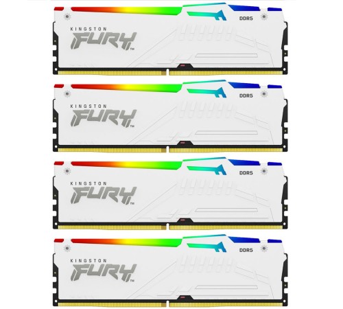 Модуль памяти Kingston 128GB DDR5 5200MHz DIMM FURY Beast White RGB (4х32gb), CL40