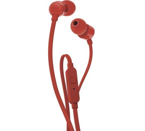 Гарнитура вкладыши JBL Т110 1.2м красный проводные в ушной раковине (JBLT110RED)