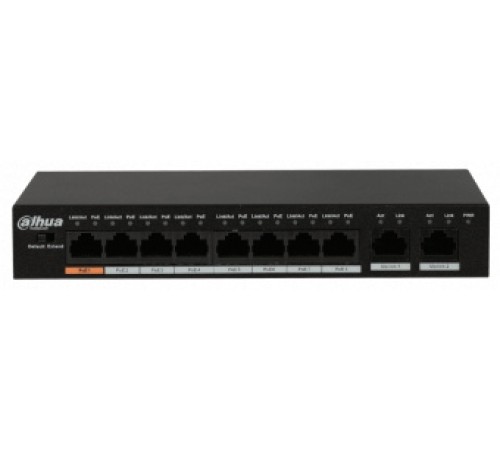8 портовый РоЕ коммутатор неуправляемый Dahua DH-PFS3010-8ET-96 8 портовый РоЕ коммутатор неуправляемый Dahua DH-PFS3010-8ET-96