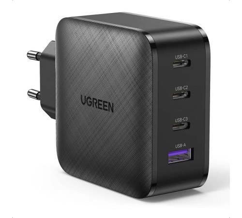Сетевое зарядное устройство USB A + 3 USB C 65W GaN Tech Fast Charger CD224-70774 Black (70774)