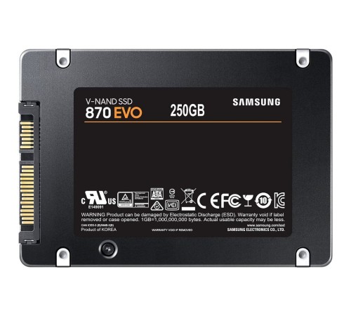 Твердотельный накопитель SSD 2.5" 250Gb Samsung SATA III 870 EVO (R560/W530MB/s) (MZ-77E250B/KR analog MZ-76E250BW, MZ-77E250BW, MZ-77E250B/EU) 1year (MZ-77E250B/KR) Твердотельный накопитель SSD 2.5" 250Gb Samsung SATA III 870 EVO (R560/W530MB/s) (MZ-77E250B/KR analog MZ-76E250BW, MZ-77E250BW, MZ-77E250B/EU) 1year (MZ-77E250B/KR)