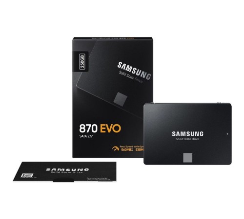 Твердотельный накопитель SSD 2.5" 250Gb Samsung SATA III 870 EVO (R560/W530MB/s) (MZ-77E250B/KR analog MZ-76E250BW, MZ-77E250BW, MZ-77E250B/EU) 1year (MZ-77E250B/KR) Твердотельный накопитель SSD 2.5" 250Gb Samsung SATA III 870 EVO (R560/W530MB/s) (MZ-77E250B/KR analog MZ-76E250BW, MZ-77E250BW, MZ-77E250B/EU) 1year (MZ-77E250B/KR)