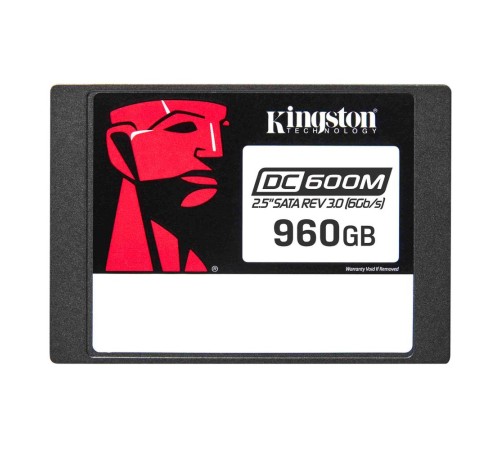 Твердотельный накопитель Kingston Enterprise SSD 960GB DC600M 2.5" SATA 3 R560/W530MB/s 3D TLC MTBF 2M 94 000/65 000 IOPS 1752TBW (Mixed-Use) 3 years (SEDC600M/960G)