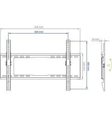 Кронштейн для телевизора Kromax IDEAL-102 черный 32"-90" макс.40кг настенный наклон