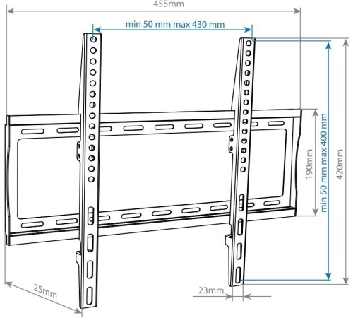 Кронштейн для телевизора Arm Media STEEL-3 new черный 22"-65" макс.50кг настенный фиксированный Кронштейн для телевизора Arm Media STEEL-3 new черный 22"-65" макс.50кг настенный фиксированный