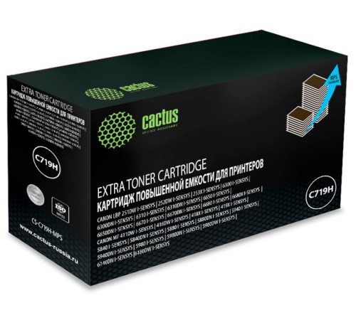 Картридж лазерный Cactus CS-C719H-MPS 719HX черный (8000стр.) для Canon MF5840dni-Sensys/MF5880dni; LBP6300i/6650i