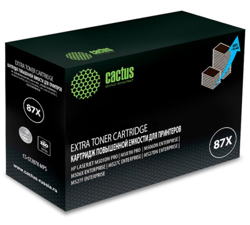 Картридж лазерный Cactus CS-CF287X-MPS CF287XX черный (24000стр.) для HP LJ M506dn/M506n/M506x
