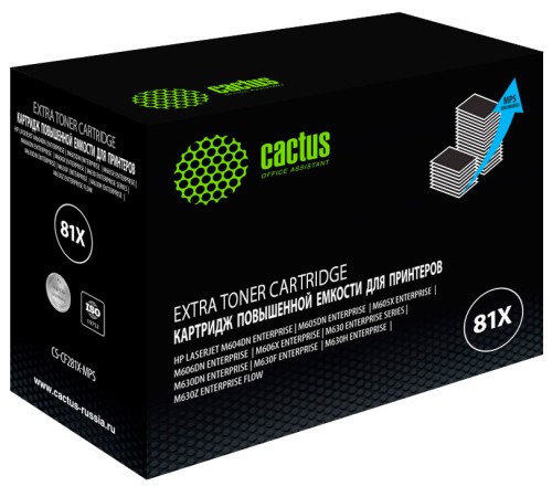 Картридж лазерный Cactus CS-CF281X-MPS CF281XX черный (30000стр.) для HP LJ Ent M630/M605dn/M606dn/M605x