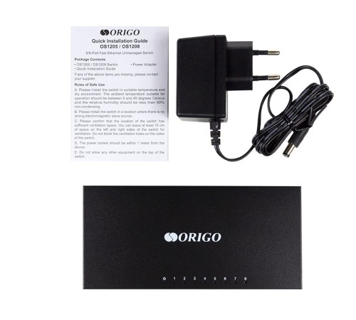 ORIGO OS1208/A1A Неуправляемый коммутатор 8x100Base-TX, корпус металл