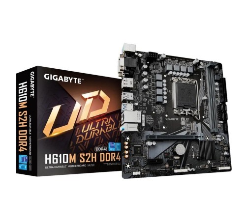 H610M S2H V3 DDR4, Socket 1700, Intel®H610, 2xDDR4-3200, D-SUB+DVI-D+HDMI+DP, 1xPCI-Ex16, 1xPCI-Ex1, 4xSATA3, 1xM.2, 8Ch Audio, GLan, (4+4)xUSB2.0, (2+2)xUSB3.2, 2xPS/2, mATX, RTL H610M S2H V3 DDR4, Socket 1700, Intel®H610, 2xDDR4-3200, D-SUB+DVI-D+HDMI+DP, 1xPCI-Ex16, 1xPCI-Ex1, 4xSATA3, 1xM.2, 8Ch Audio, GLan, (4+4)xUSB2.0, (2+2)xUSB3.2, 2xPS/2, mATX, RTL