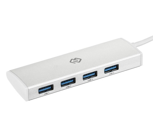 Разветвитель USB-C Digma HUB-4U3.0-UC-S 4порт. серебристый