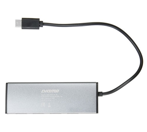 Разветвитель USB-C Digma HUB-4U2.0-UC-DS 4порт. серебристый