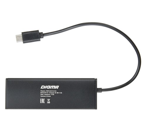 Разветвитель USB-C Digma HUB-4U2.0-UC-B 4порт. черный