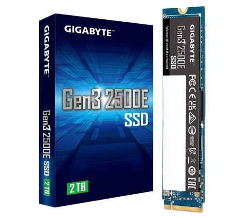 2TB M.2 2280 Gen3 2500E G325E2TB Gigabyte Gen3 2500E PCIe 3.0x4, NVMe 1.3, MTBF 1.5