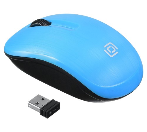 Мышь Оклик 525MW голубой оптическая (1000dpi) беспроводная USB (2but)
