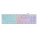 Клавиатура Оклик 420MRL белый USB slim Multimedia LED