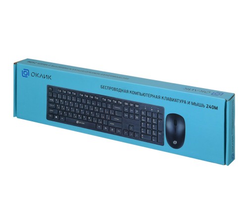Клавиатура + мышь Оклик 240M клав:черный мышь:черный USB беспроводная slim Multimedia Клавиатура + мышь Оклик 240M клав:черный мышь:черный USB беспроводная slim Multimedia