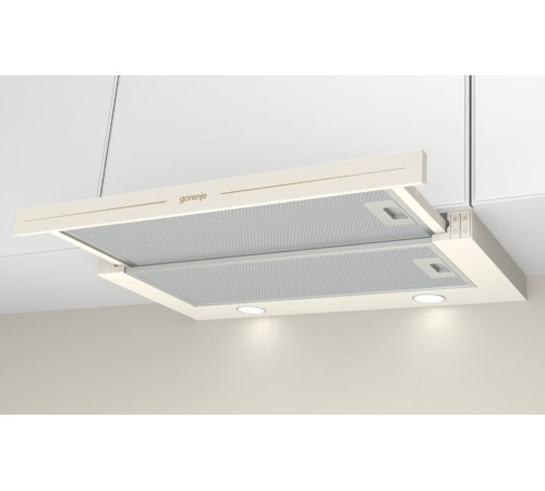 Вытяжка встраиваемая Gorenje BHP62CLI слоновая кость управление: кнопочное (1 мотор)