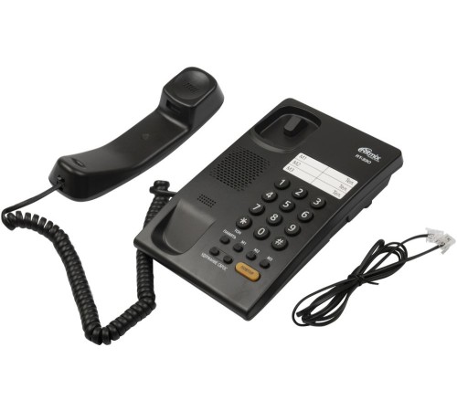 RITMIX RT-330 black {Телефон проводной Ritmix RT-330 черный [повторный набор, регулировка уровня громкости, световая индикац]}