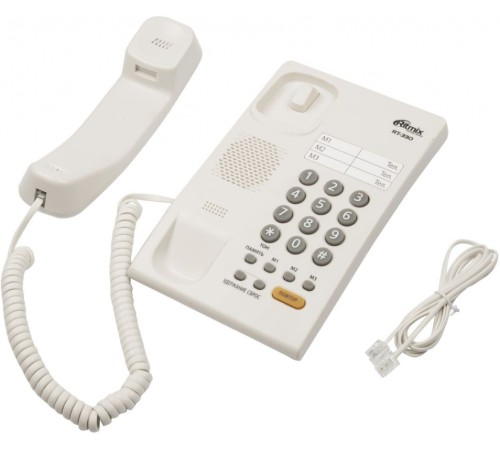 RITMIX RT-330 white {[повторный набор, регулировка уровня громкости, световая индикац]}