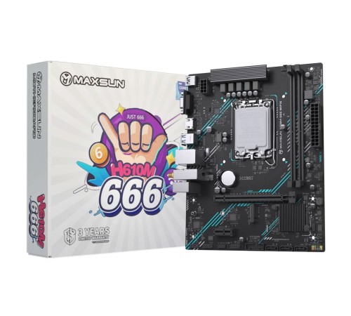 MS-H610M 666 WIFI6 D5 LGA1700 H610 2*DDR5 1*PCIEx16/  1*PCIEx1/  1*M.2 Front2*USB3.2 Gen1/  2*USB2.0 Rear3*USB2.0 / 2*USB3.2 Gen1 3*SATA3 1G VGA+HDMI M-ATX RTL
