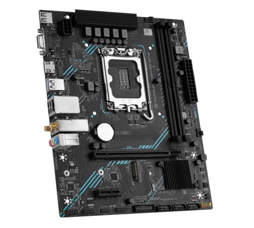 MS-H610M 666 WIFI6 D5 LGA1700 H610 2*DDR5 1*PCIEx16/  1*PCIEx1/  1*M.2 Front2*USB3.2 Gen1/  2*USB2.0 Rear3*USB2.0 / 2*USB3.2 Gen1 3*SATA3 1G VGA+HDMI M-ATX RTL