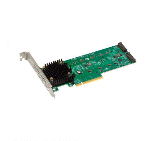 HBA-адаптер Broadcom 9540-2M2 SGL (05-50148-00) PCIe v4 x8 LP, Tri-Mode SATA/NVMe 12G RAID 0,1, 2x M.2 slots, 3808 IOC, RTL HBA-адаптер Broadcom 9540-2M2 SGL (05-50148-00) PCIe v4 x8 LP, Tri-Mode SATA/NVMe 12G RAID 0,1, 2x M.2 slots, 3808 IOC, RTL