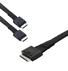 Кабель Amphenol RML80-0249/RML42-0249 Cable OcuLink SFF8611 8i to 2x SFF8611 4i, length= 80cm, OEM