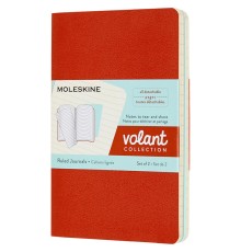 Блокнот Moleskine VOLANT QP711F16B24 Pocket 90x140мм 80стр. линейка мягкая обложка оранжевый/голубой (2шт)