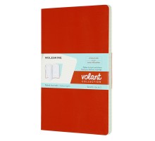 Блокнот Moleskine VOLANT QP721F16B24 Large 130х210мм 96стр. линейка мягкая обложка оранжевый/голубой (2шт)