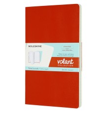 Блокнот Moleskine VOLANT QP721F16B24 Large 130х210мм 96стр. линейка мягкая обложка оранжевый/голубой (2шт)