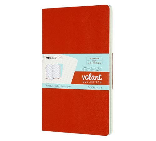 Блокнот Moleskine VOLANT QP721F16B24 Large 130х210мм 96стр. линейка мягкая обложка оранжевый/голубой (2шт) Блокнот Moleskine VOLANT QP721F16B24 Large 130х210мм 96стр. линейка мягкая обложка оранжевый/голубой (2шт)