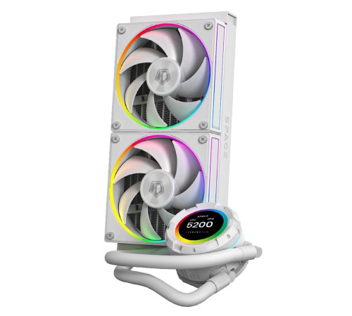 Система водяного охлаждения ID-Cooling SL240 WHITE Soc-AM5/AM4/1151/1200/2066/1700 4-pin 14-30dB Al+Cu 300W LED Ret