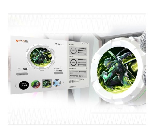 Система водяного охлаждения ID-Cooling SL240 WHITE Soc-AM5/AM4/1151/1200/2066/1700 4-pin 14-30dB Al+Cu 300W LED Ret
