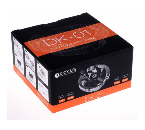 Устройство охлаждения(кулер) ID-Cooling DK-01 Soc-AM4/AM3+/1150/1151/1200 4-pin 29dB Al 95W 195gr Ret Устройство охлаждения(кулер) ID-Cooling DK-01 Soc-AM4/AM3+/1150/1151/1200 4-pin 29dB Al 95W 195gr Ret