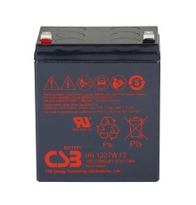 Батарея CSB серия GP, HR1227W F2, напряжение 12В, емкость 27 Вт/Эл при 15-мин. разряде до U кон. - 1.67 В/Эл при 25 °С, (разряд 20 часов), макс. ток разряда (5 сек.) 130А, ток короткого замыкания 424А, макс. ток заряда 2.7A, свинцово-кислотная типа AGM, к
