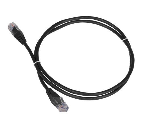Патч-корд Lanmaster TWT-45-45-0.3-BK UTP вилка RJ-45-вилка RJ-45 кат.5е 0.3м чёрный ПВХ (уп.:1шт)