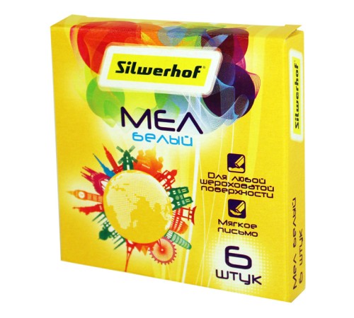 Мел белый Silwerhof 882085-06 Солнечная коллекция (6шт) картон.коробка Мел белый Silwerhof 882085-06 Солнечная коллекция (6шт) картон.коробка