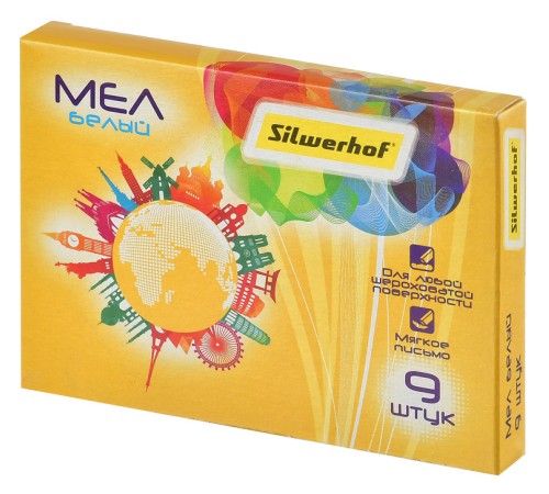 Мел белый Silwerhof 882085-09 Солнечная коллекция (9шт) картон.коробка Мел белый Silwerhof 882085-09 Солнечная коллекция (9шт) картон.коробка