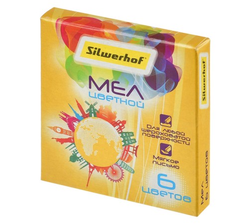 Мел цветной Silwerhof 882086-06 Солнечная коллекция 6цв. картон.коробка