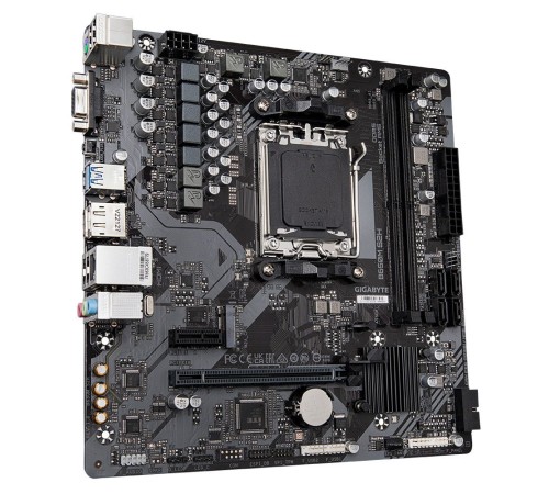 Материнская плата GIGABYTE B650M S2H, AM5, B650, 2*DDR5, DP+HDMI+D-sub,  4 SATA 6 Гб/с, M2, Audio, Gb LAN, USB 3.2, mATX (B650M S2H)